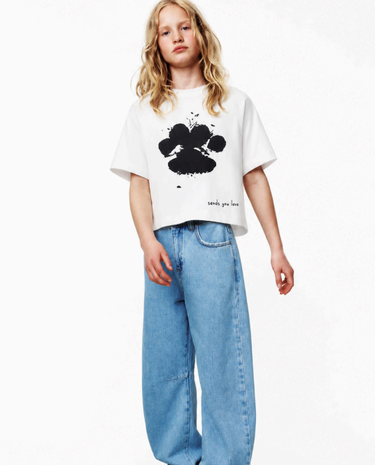White Paw Print Tee