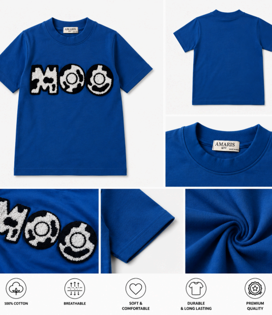 Blue MOO Graphic Tee